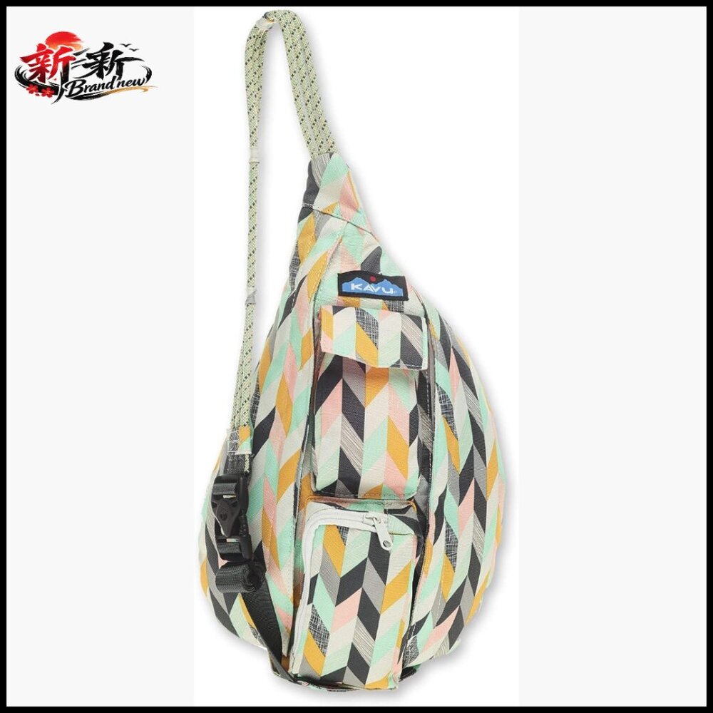 Polyester Crossbody Bag With Adjustable Rope Strap And Multiple Compartments
